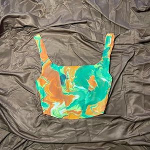 PrettyLittleThing Abstract Corset Top Size 4